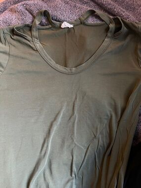 Olive Green Scoop Neck Tee